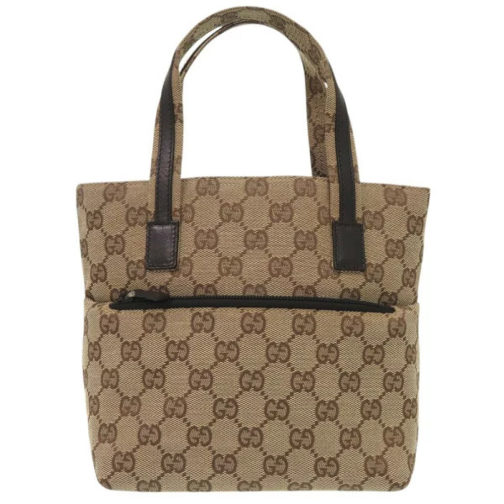 Gucci GG handbag tote shoulder bag brown beige monogram leather - Picture 1 of 6
